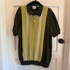 Ben Sherman Green and Light Green Knit Polo